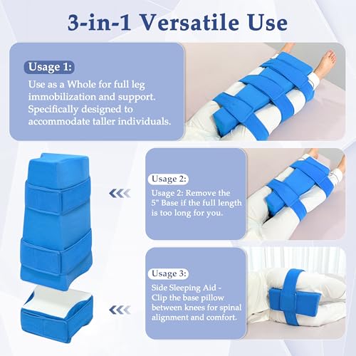 KAVIL Hip Abduction Pillow Hip Replacement Pillows After Surgery Recovery Supplies Knee Replacement Foam Wedge with Strap Bursitis Pillow Between The Legs Abductor Cushion for Sleeping Pain Relief (L) - Image 2