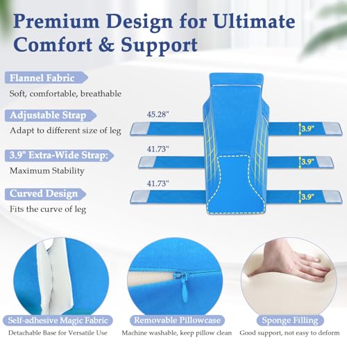 KAVIL Hip Abduction Pillow Hip Replacement Pillows After Surgery Recovery Supplies Knee Replacement Foam Wedge with Strap Bursitis Pillow Between The Legs Abductor Cushion for Sleeping Pain Relief (L) - Image 3