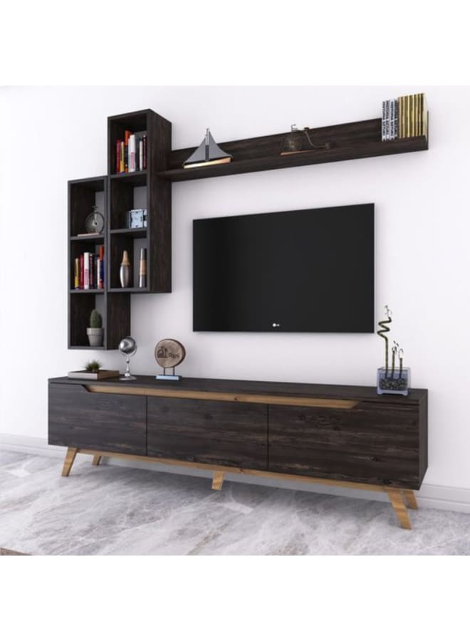 ريترو RA-U31 ترابيزة تلفزيون 49x35x180سم - بني - Image 2