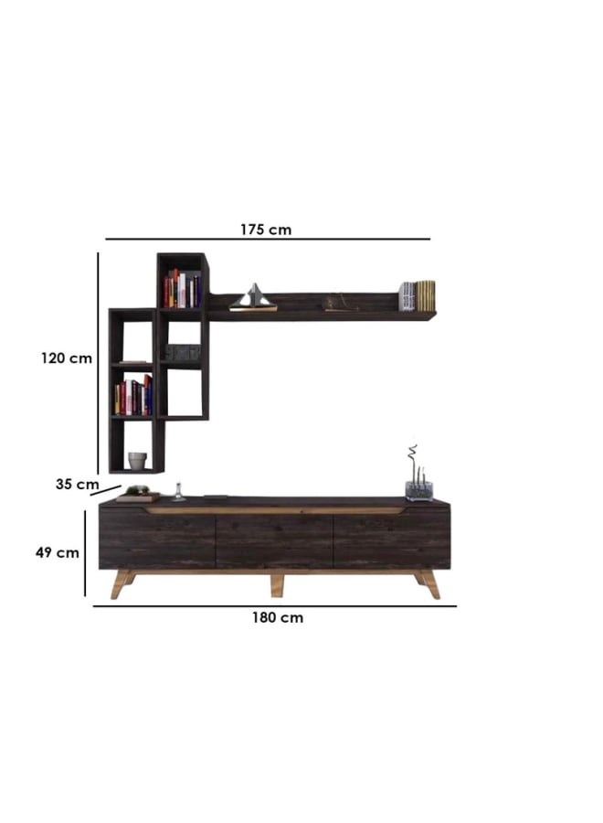 ريترو RA-U31 ترابيزة تلفزيون 49x35x180سم - بني - Image 4