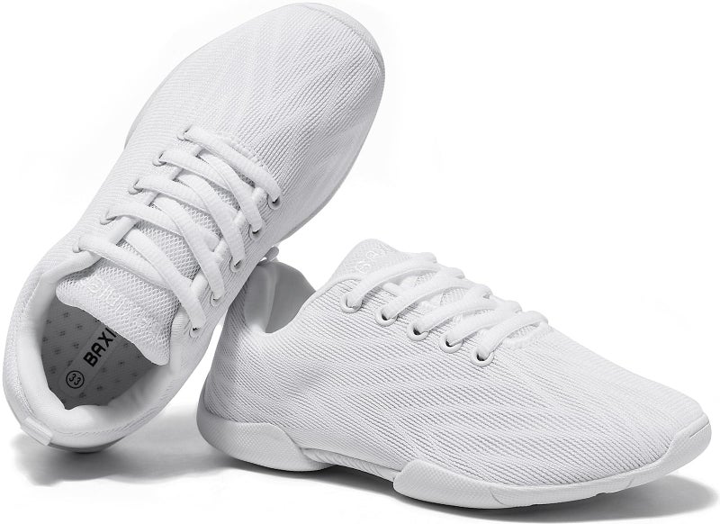 BAXINIER Girls Cheer Shoes White Youth Competition Cheerleading Dance Sneakers Lightweight Athletic Training Tennis Walking Footwear - White 12 Little Kid - Image 5