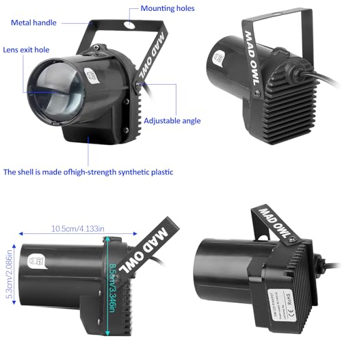 MADOWL Disco Ball Spotlight LED Pinspot Light - Motorized Mirror Ball Party Light - Image 4