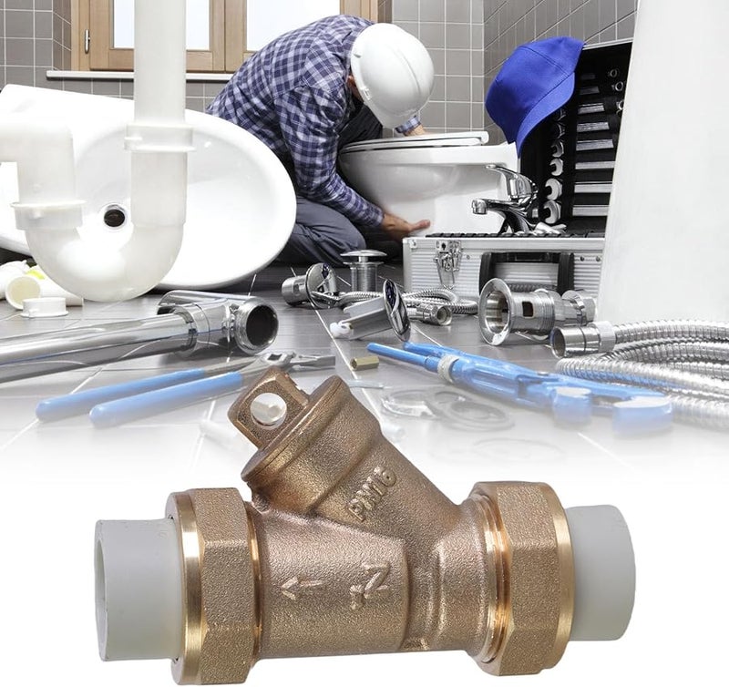 Gray Brass Y Type Strainer Valve Female Thread Inline Pipe Fitting Connector - Image 3