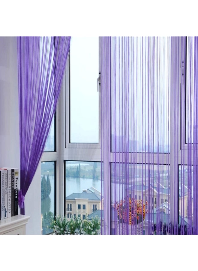 اليشمك ستارة للباب بتصميم خيوط شرابة لامعة أرجواني 100x200سم - Image 4