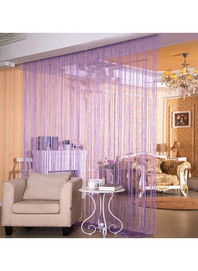 اليشمك ستارة للباب بتصميم خيوط شرابة لامعة أرجواني 100x200سم - Image 1