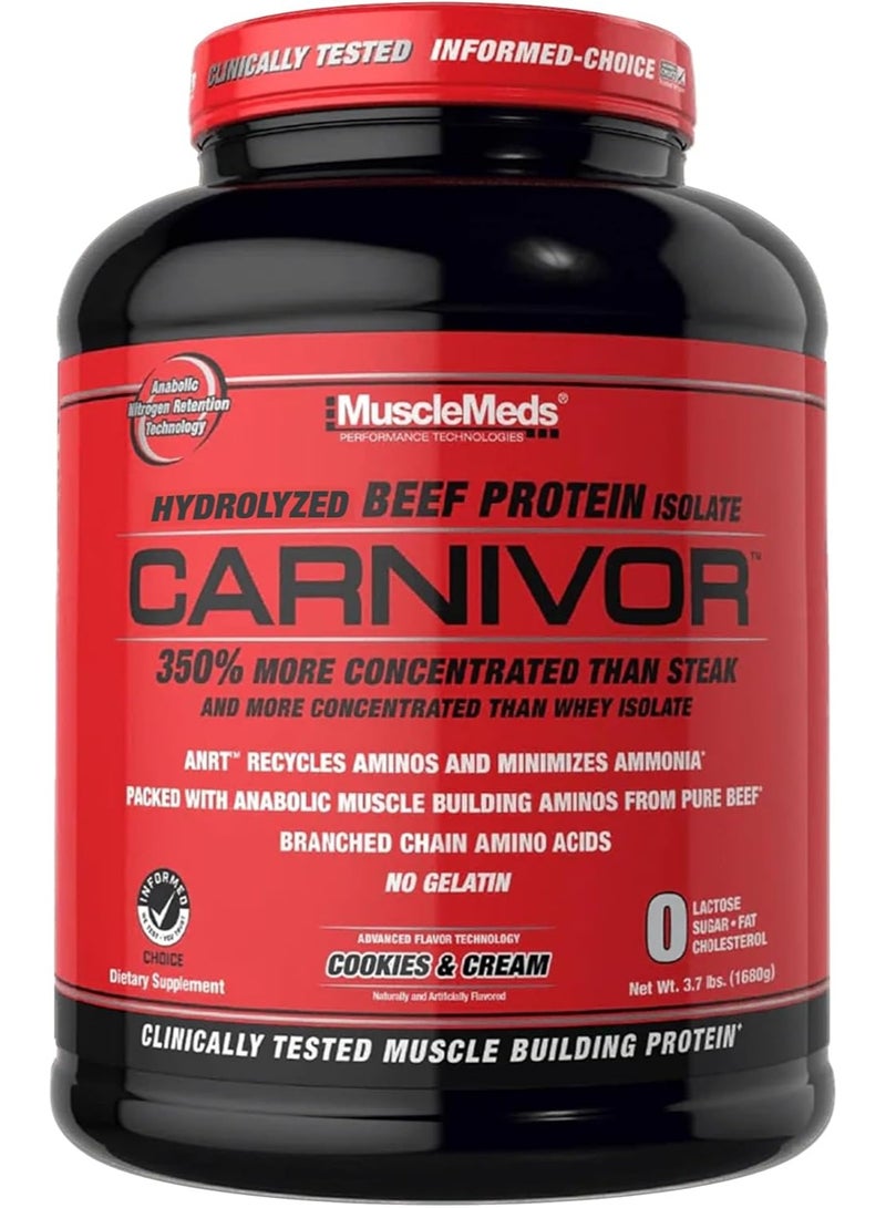 ماسيلميدز مسحوق بروتين لحم البقر كارنيفور المعزول، بنكهة الكوكيز والكريمة، ٥٦ حصة، ١٨٢٠ جرام، ٦٤.١٩٨٦ أونصة، ٤ أرطال - Image 1