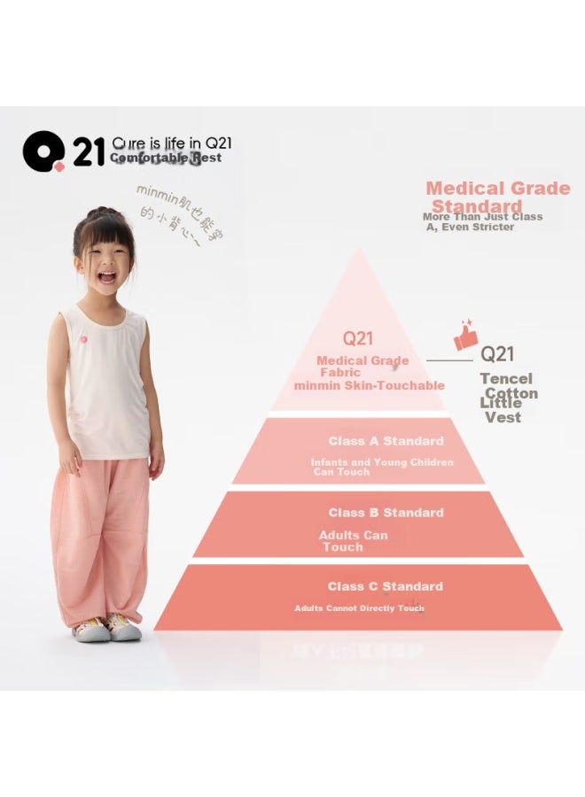Q21 Bamboo Fiber Moisture Wicking Children's Tank Top Antibacterial Summer A Class Two-pack Souffle Rice*2 140 - Image 3
