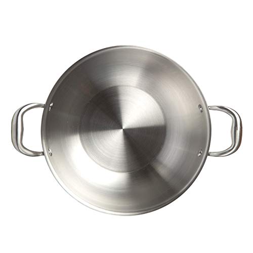 Fackelmann Triply Stainless Steel Kadai with Designer Lid 24 cm 250 litres Silver Induction Friendly - Image 5