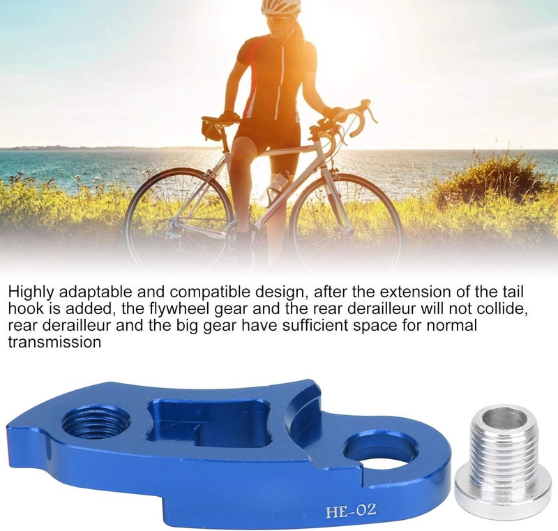 cheekyglo Bike Rear Derailleur Hanger,Durable Aluminum Alloy Tail Hook Extender Bicycle Derailleur Extender for Mountain Bike blue - Image 4