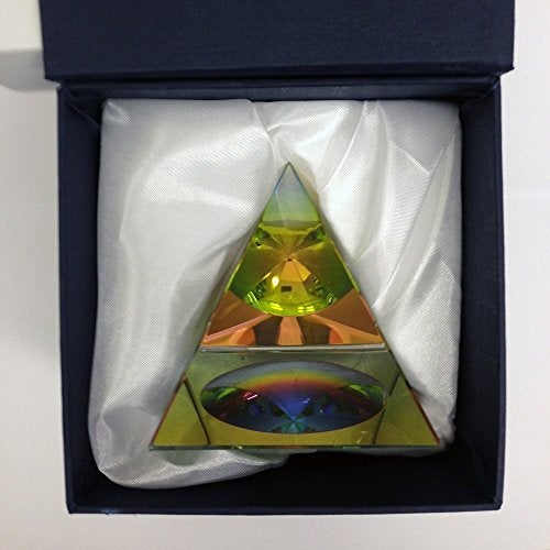 Amlong Crystal Iridescent Pyramid - Rainbow Colors 2.5 Inches Tall with Gift Box - Image 3
