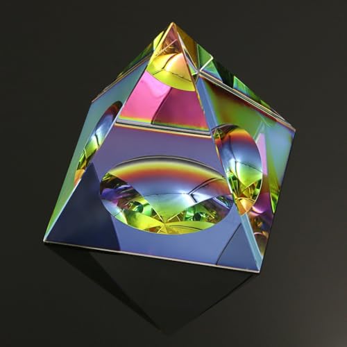 Amlong Crystal Iridescent Pyramid - Rainbow Colors 2.5 Inches Tall with Gift Box - Image 2