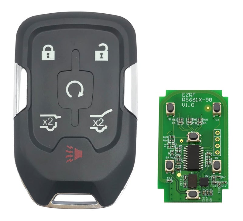 جهاز تحكم عن بُعد بدون مفتاح بـ 6 أزرار يناسب GMC Yukon و Yukon XL و Chevy Tahoe و Suburban 2015 2016 2017 2018 2019 2020 HYQ1AA