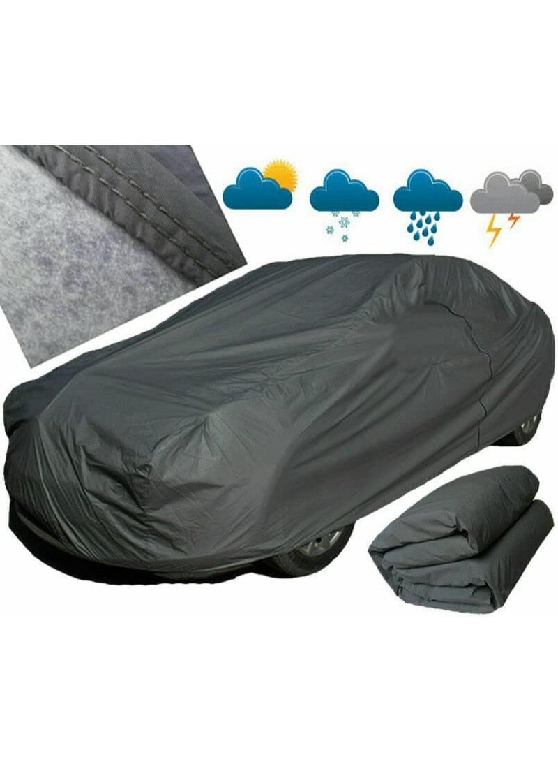 Waterproof Quilted Double Layer Car Cover XL, Full Vehicle Protection Against Sun, Dust and Outdoor Elements, Durable All-Season Protective Cover - Image 3