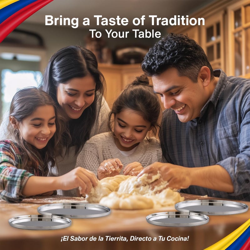 TRAITOOLS Stainless Steel Molde para Arepas with Gift Box – Premium Food Grade Material - Double Size (5.9" & 4.3") and Double Thickness (0.35" & 0.2") for Perfect Arepas Colombianas, Tortillas, Gorditas - Image 4