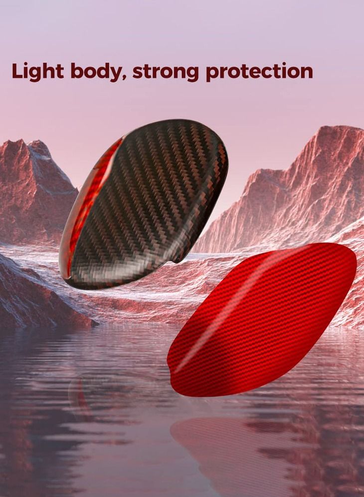 MONOCARBON Real Carbon Fiber for Airpods Max Case Cover Ultra Protective & Lightweight - Glossy Red - Image 5