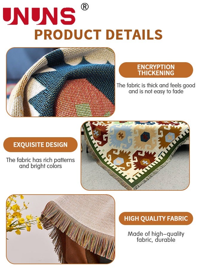 UNUNS Sofa Throw Blankets,Boho Geometric Reversible Woven Blanket With Tassel,Throws Blanket For Couch Chair Sofa Beach Travel,180x130cm - Image 3