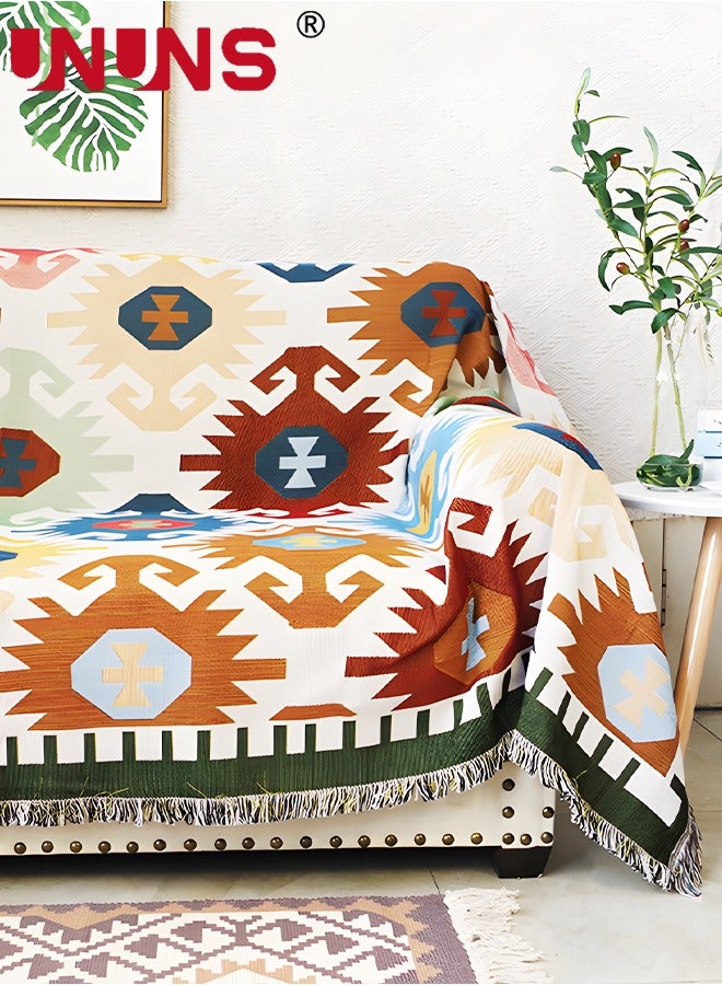 UNUNS Sofa Throw Blankets,Boho Geometric Reversible Woven Blanket With Tassel,Throws Blanket For Couch Chair Sofa Beach Travel,180x130cm - Image 5