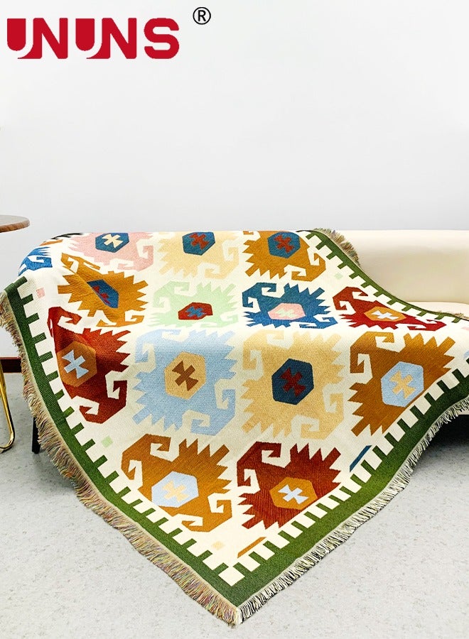 UNUNS Sofa Throw Blankets,Boho Geometric Reversible Woven Blanket With Tassel,Throws Blanket For Couch Chair Sofa Beach Travel,180x130cm - Image 2