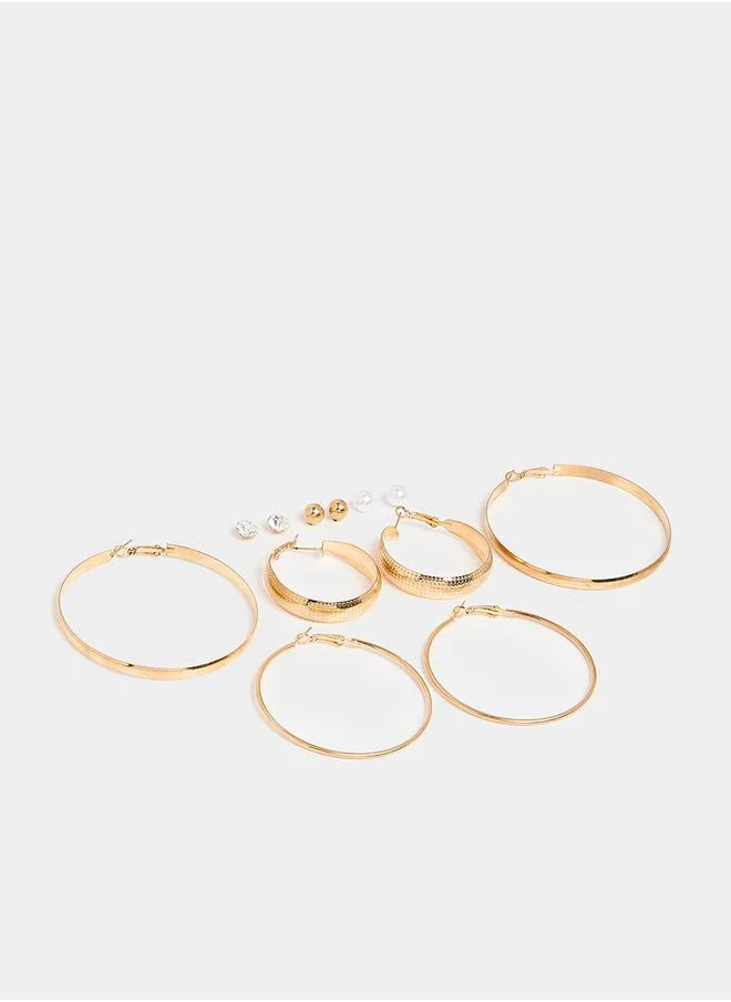 ستايلي Set of 6 - Mini Studs & Hoop Earrings