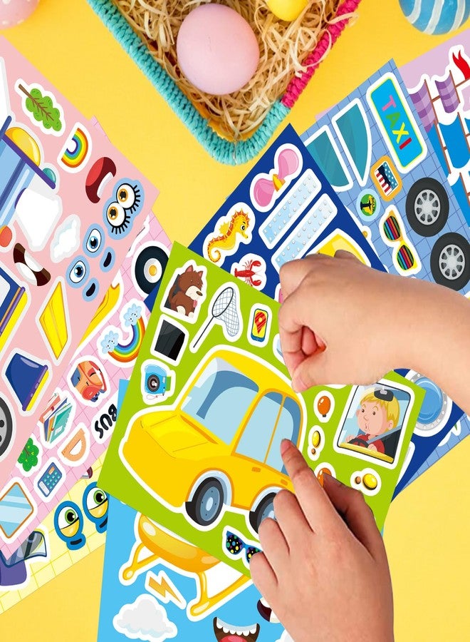 OTAITY 24 Sheets Vehicle Stickers for Kids, Make a Face Sticker, Make Your Own Car, Train, Airplane, Boat Stickers for Toddlers, Brithday Party Supplies Classroom Teacher Reward - Image 5