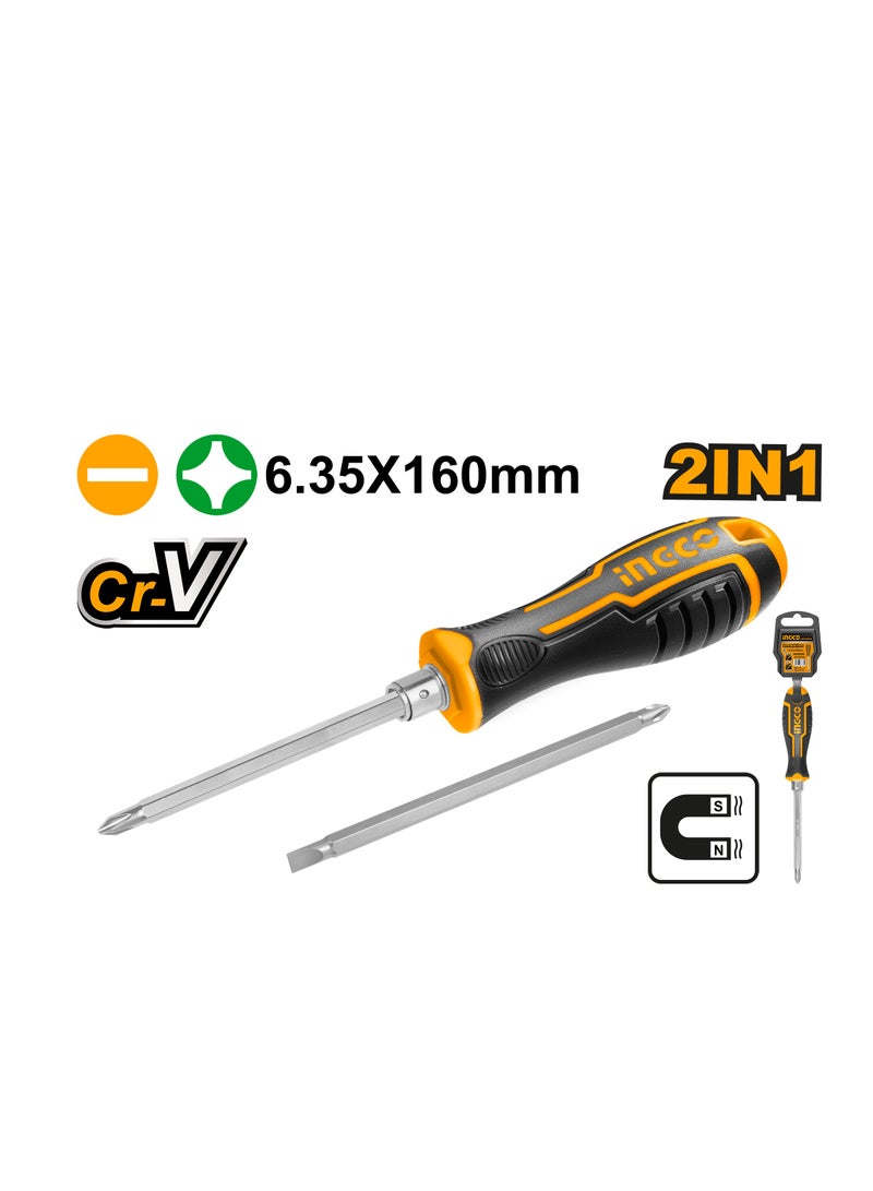 INGCO 2-in-1 Screwdriver Set PH2 & SL6 CR-V Steel | AKISD0201 - Image 3