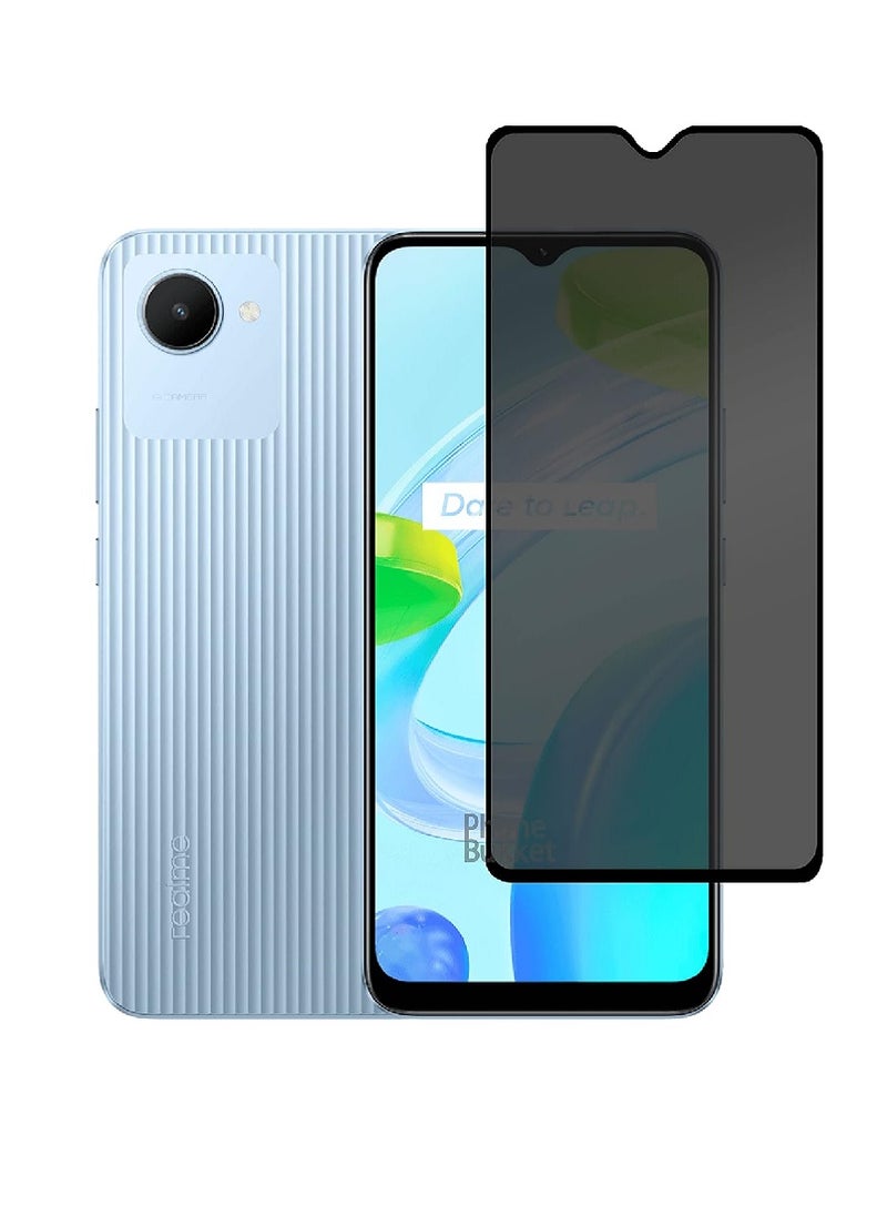 Super Tempered Glass Screen Protector Anti-Spy Privacy Designed For Realme C30  Full Screen Coverage And Bubble Free - Image 1