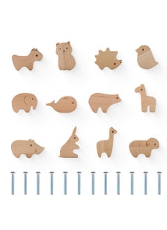 Generic 12 Sets Wooden Cartoon Drawer Pulls, Cartoon Drawer Pulls Knobs, Room Paradise Simulation Animal Cartoon Shape Cabinet Door Pulls, Drawer Cabinet Cabinet Door Handles  - Image 1