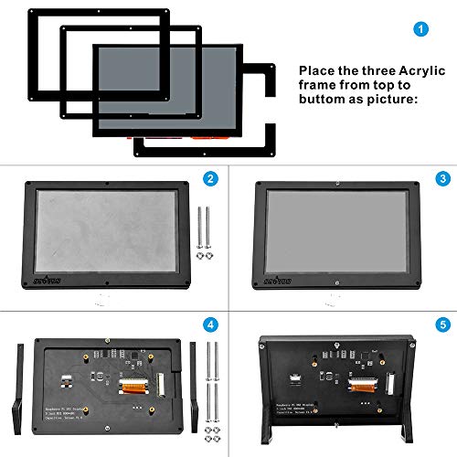 OSOYOO Protective Case Stand Holder for OSOYOO 5 Inch DSI Touch Screen LCD Display Compatible with Raspberry Pi 5 4 3 3B+ 2 - Image 3
