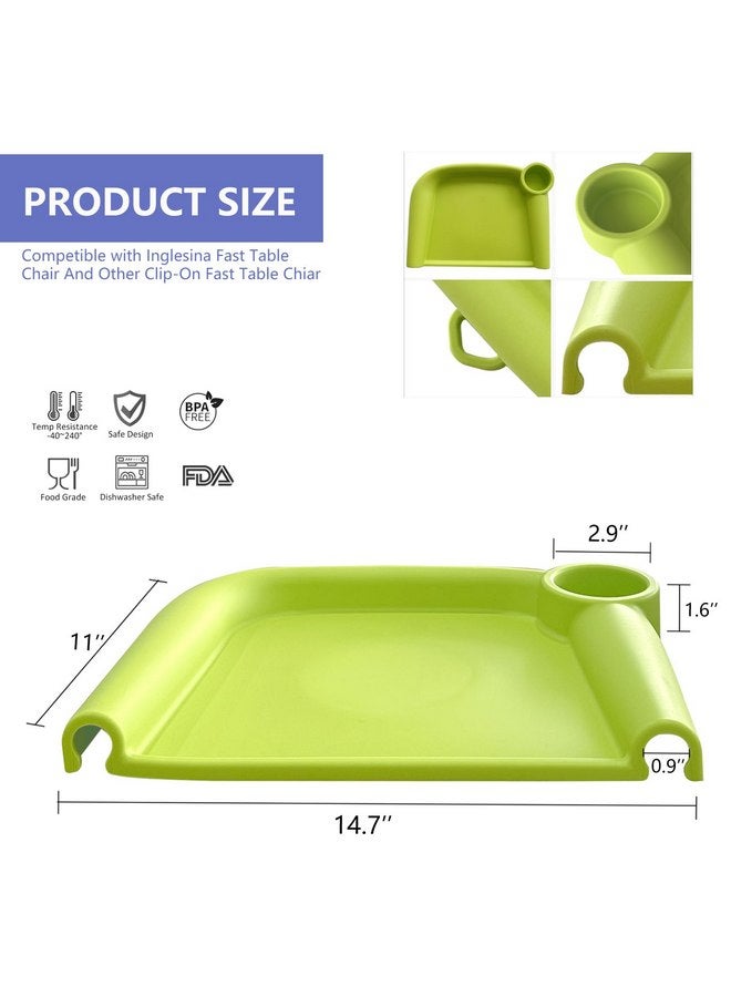 FAILUN Silicone Baby Dining Tray Competible with Inglesina Fast Table Chair & Other Fast Table Chairs,Portable Baby Feeding Tray for Clip-On Fast Table Chairs, Dishwasher Safe & BPA Free (Green) - Image 2
