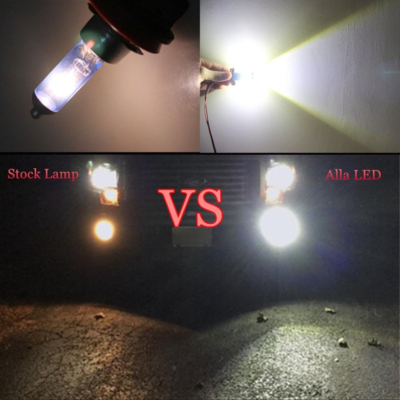 Alla Lighting مصابيح الضباب LED 9006 من ألا لايتنج - ساطعة للغاية HB4 50W 6000K أبيض زينون (مجموعة من 2) - Image 2