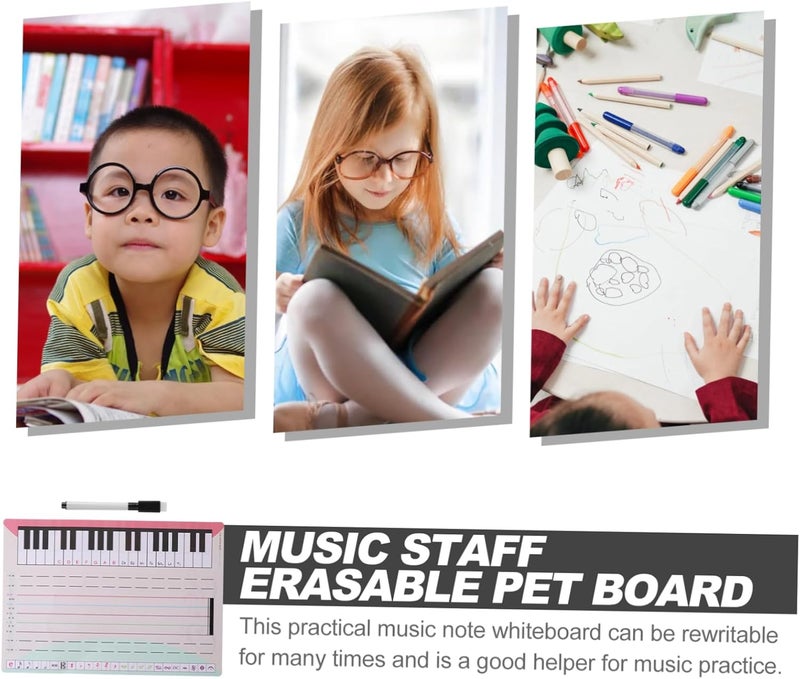 LALAFINA Writable Portable Music Staff Whiteboard Erasable Pet Board for Music Practice and Teaching for Home and School Use - Image 4