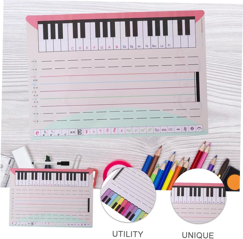 LALAFINA Writable Portable Music Staff Whiteboard Erasable Pet Board for Music Practice and Teaching for Home and School Use - Image 2
