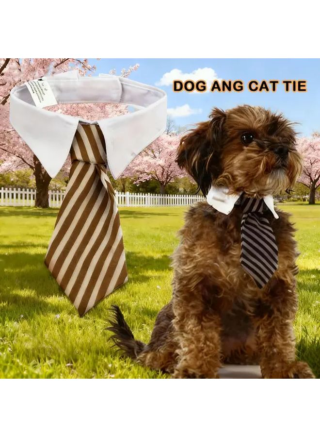Pink Striped Plaid Bow Tie for Small Dog and Cat Soft Breathable Pet Neck Scarf Collar Checkered Pattern Lightweight Fashion Accessory for Cat Enthusiasts and Dog Lovers - Image 1