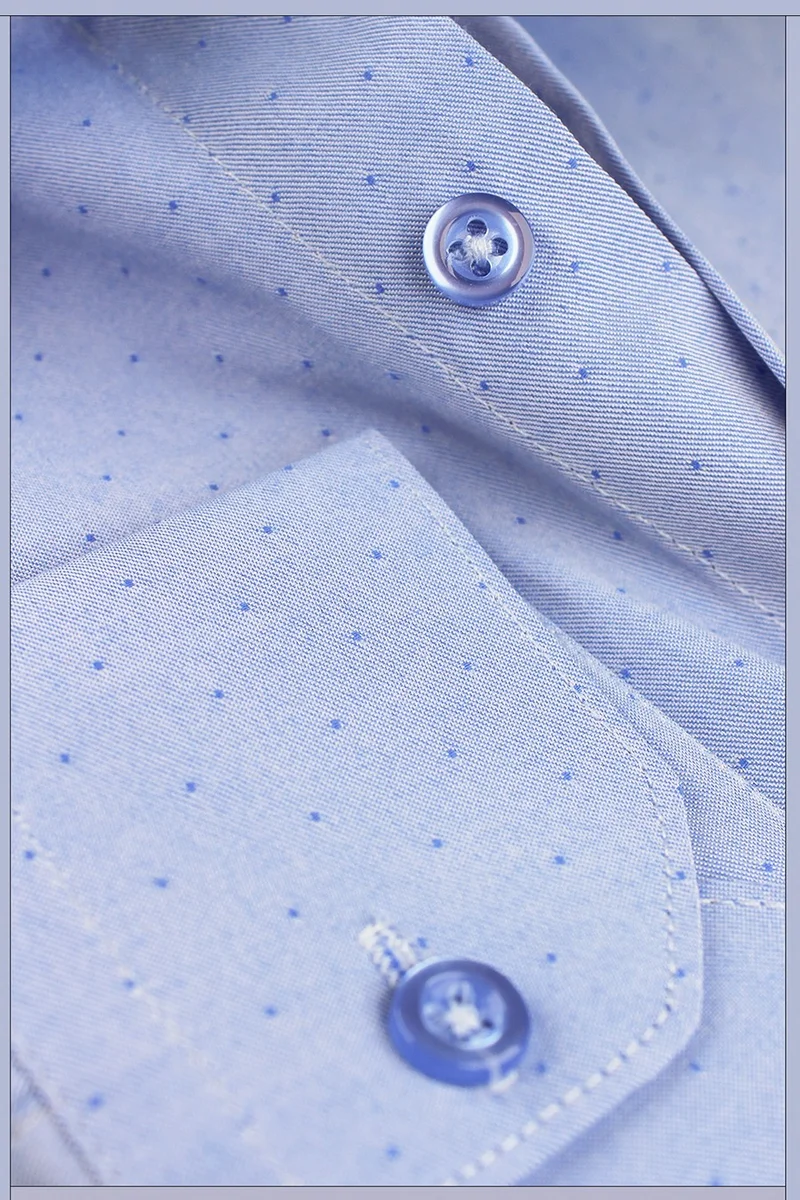 فاريتا Men's Dark Blue Slim Fit Patterned Pocketless Long Sleeve Shirt