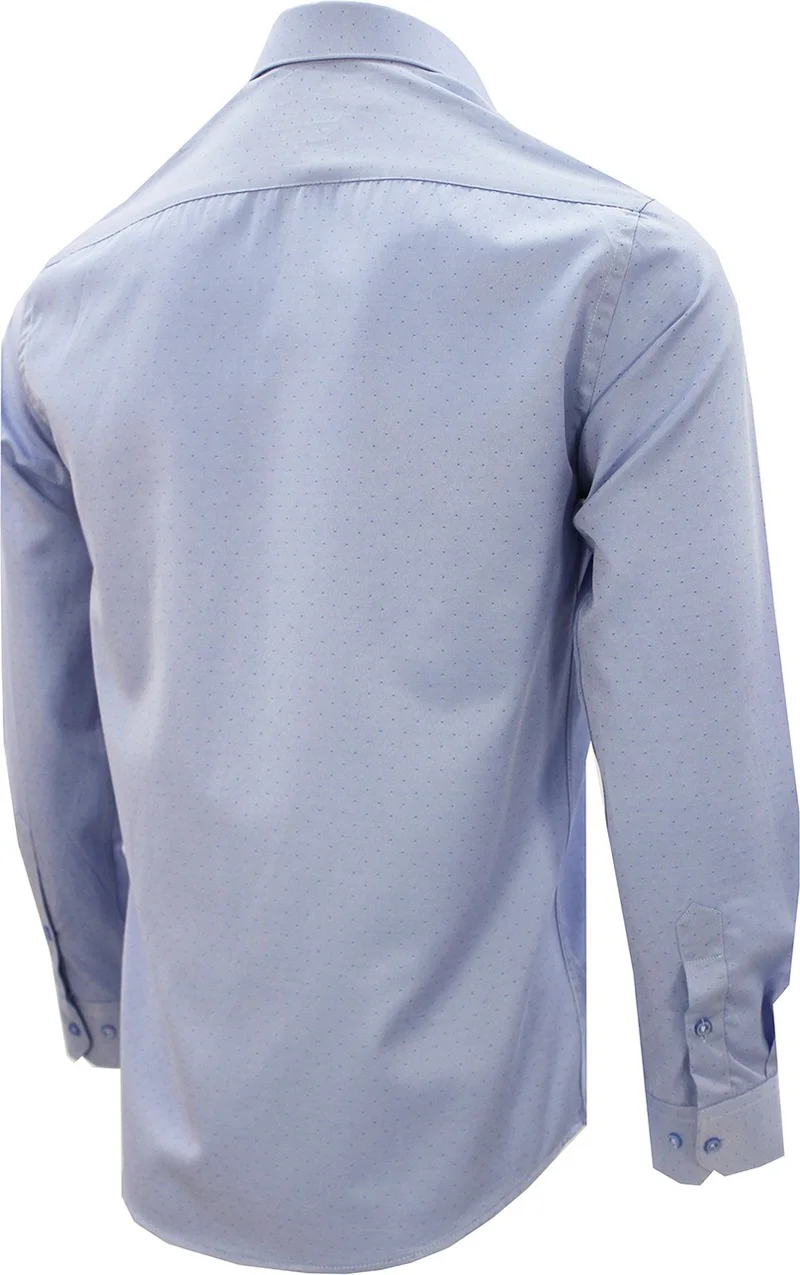 فاريتا Men's Dark Blue Slim Fit Patterned Pocketless Long Sleeve Shirt