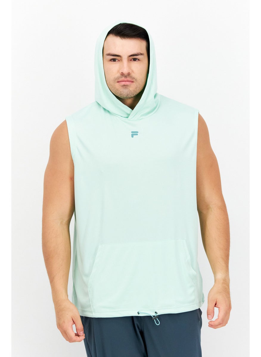 FILA Men Sportswear Fit Sleeveless Training Hoodie, Pale Green  - Image 1