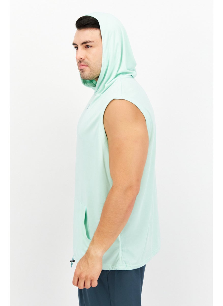 FILA Men Sportswear Fit Sleeveless Training Hoodie, Pale Green  - Image 3
