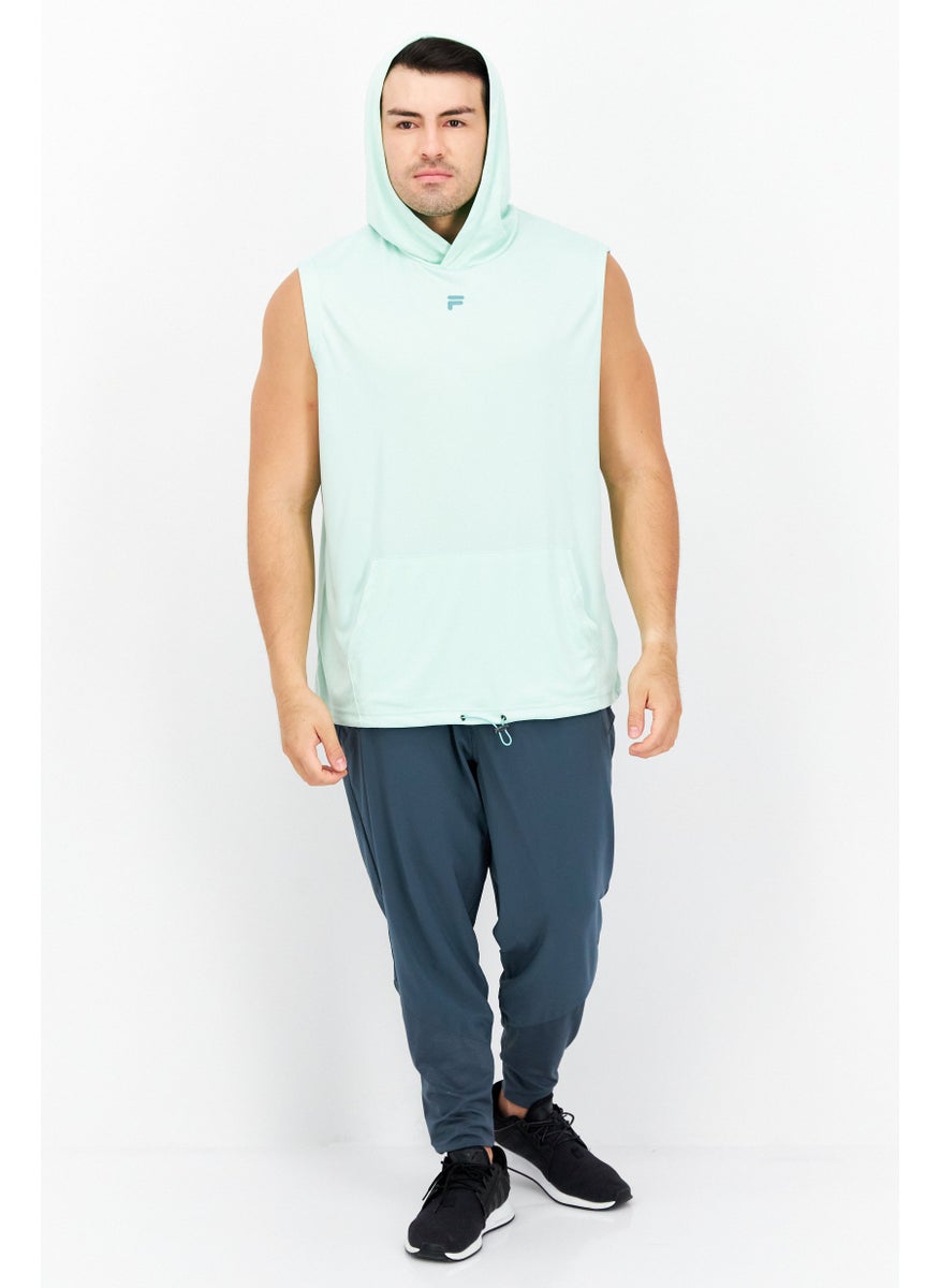 FILA Men Sportswear Fit Sleeveless Training Hoodie, Pale Green  - Image 2
