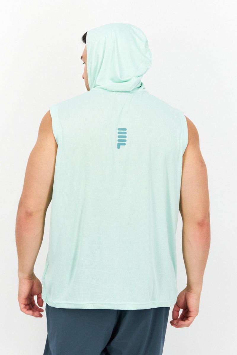 FILA Men Sportswear Fit Sleeveless Training Hoodie, Pale Green  - Image 4