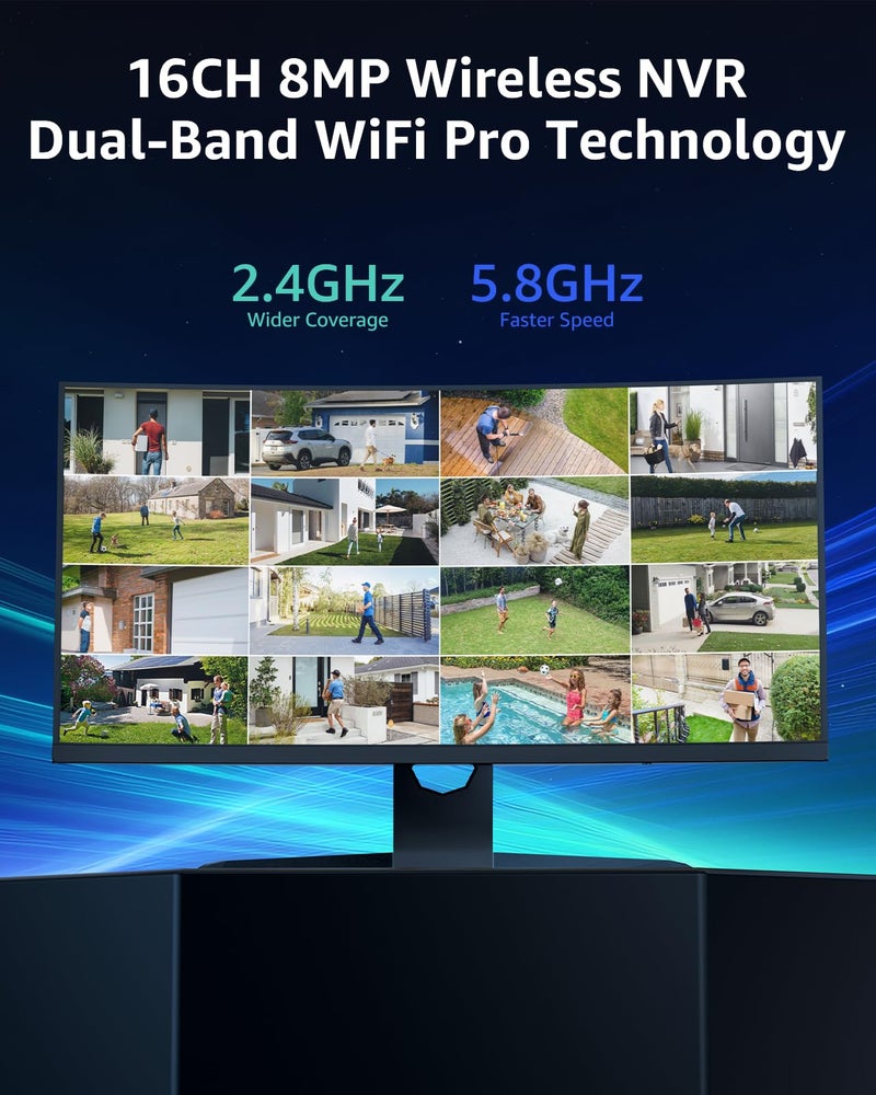 ANNKE Wireless Camera System, 16CH Expandable 4K Security NVR, 4Pcs 3MP Outdoor Cameras, 2-Way Audio, Dual-Band WiFi, Human Detection, IP66 Waterproof, 2TB HDD, Compatible with Alexa, 24/7 Protection - Image 2