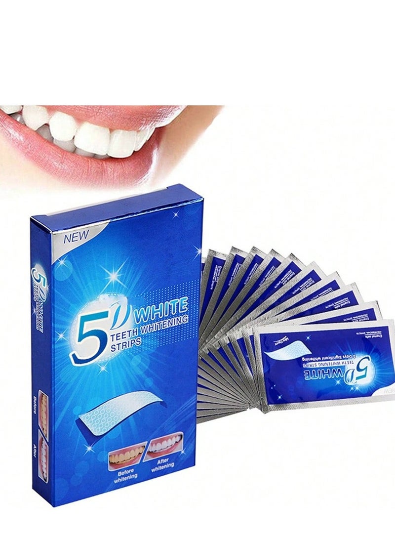 5 D 5D Teeth Whitening Strips – Effective Whitening Strips for Stain Removal & Sensitivity Relief (10 Pcs) - Image 1