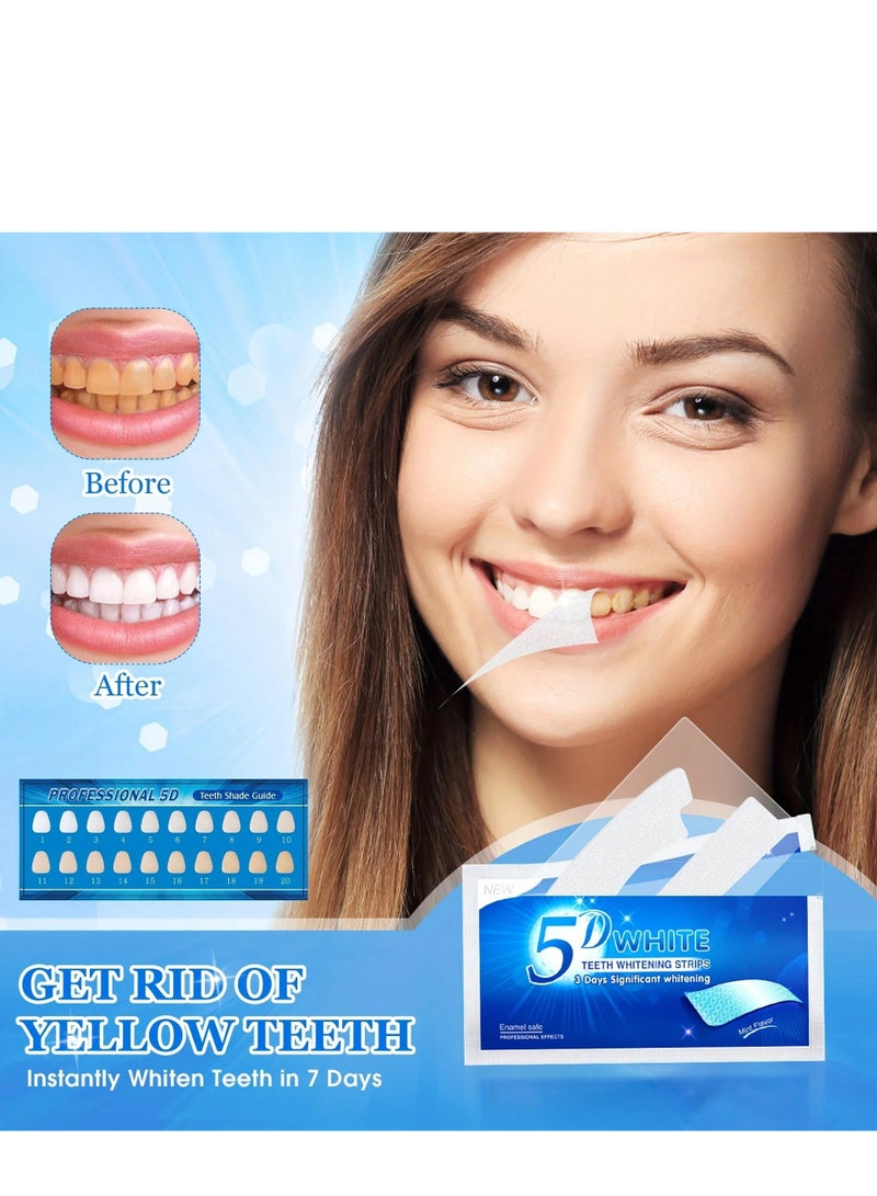 5 D 5D Teeth Whitening Strips – Effective Whitening Strips for Stain Removal & Sensitivity Relief (10 Pcs) - Image 2