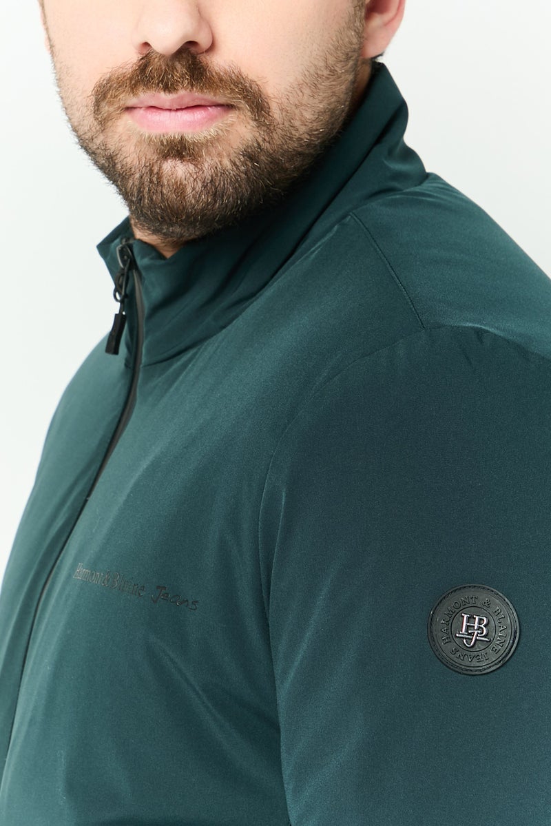 Harmont & Blaine Harmont  Blaine Jeans Men Brand Logo Long Sleeve Softshell Jacket, Dark Teal - Image 3