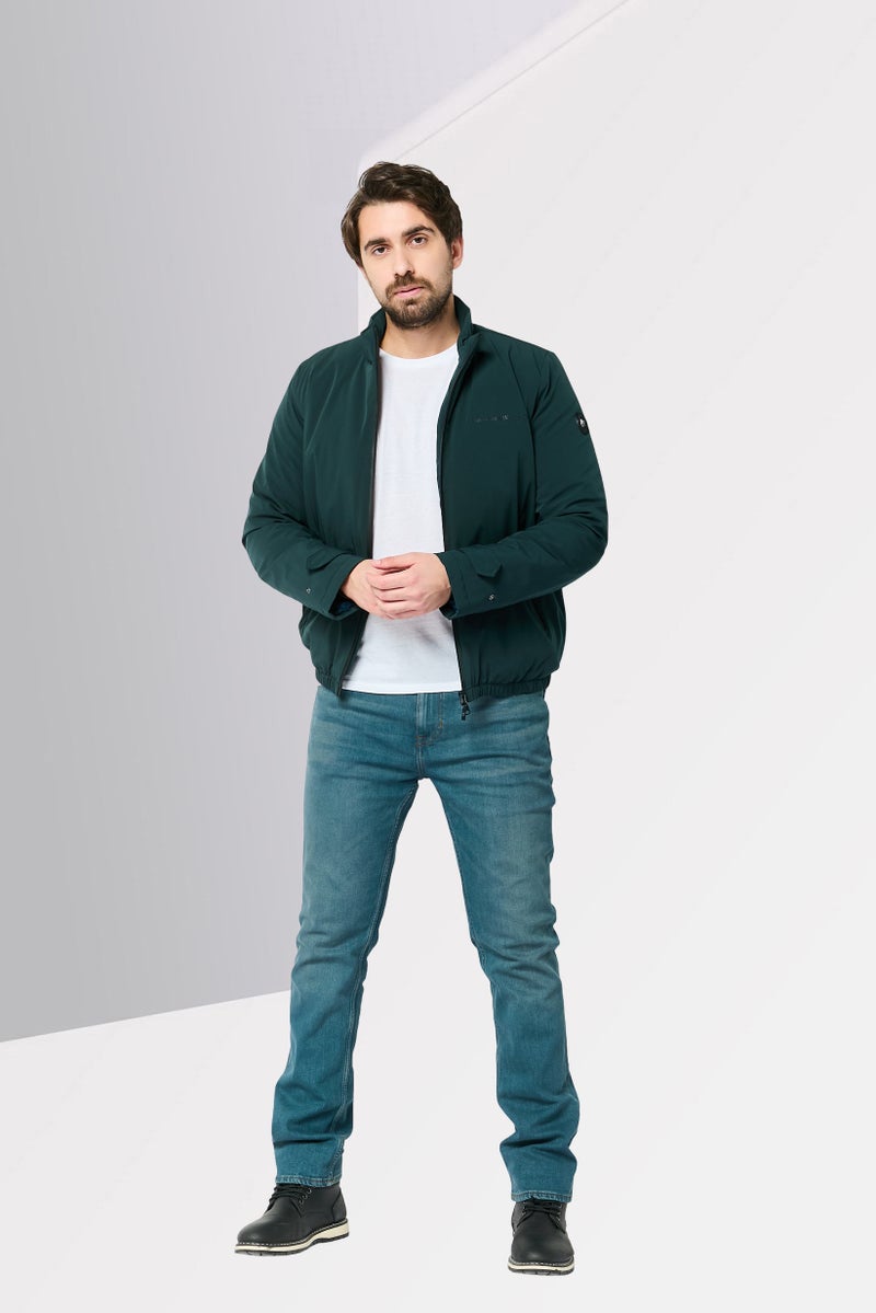 Harmont & Blaine Harmont  Blaine Jeans Men Brand Logo Long Sleeve Softshell Jacket, Dark Teal - Image 2