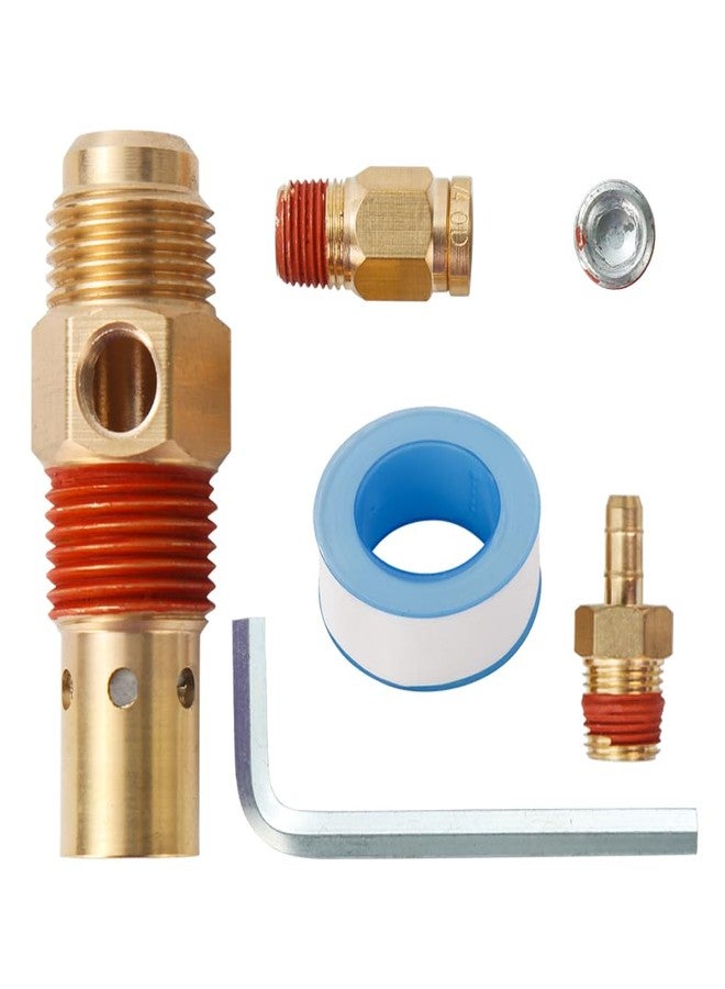 SUNROAD 4PC Air Compressor Replacement Parts Brass G1/2" flare x 1/2 Inch MNPT Compressor in Tank Check Valve Kit with Three Different Unloader Tube Fittings 20 SCFM - Image 1