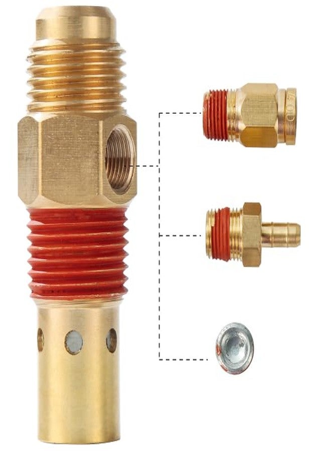 SUNROAD 4PC Air Compressor Replacement Parts Brass G1/2" flare x 1/2 Inch MNPT Compressor in Tank Check Valve Kit with Three Different Unloader Tube Fittings 20 SCFM - Image 5