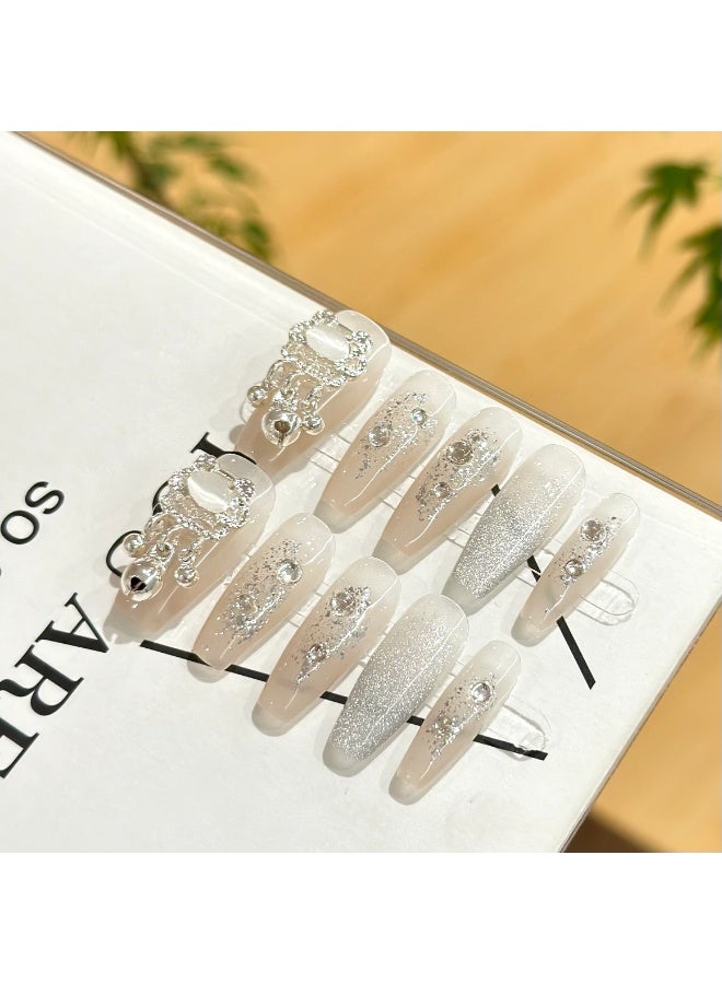 Generic [10PCS Handmade Press-On Nails] 3D Gel Design | No UV Needed | Velvet Gift Box | Wear Anywhere  - Image 5