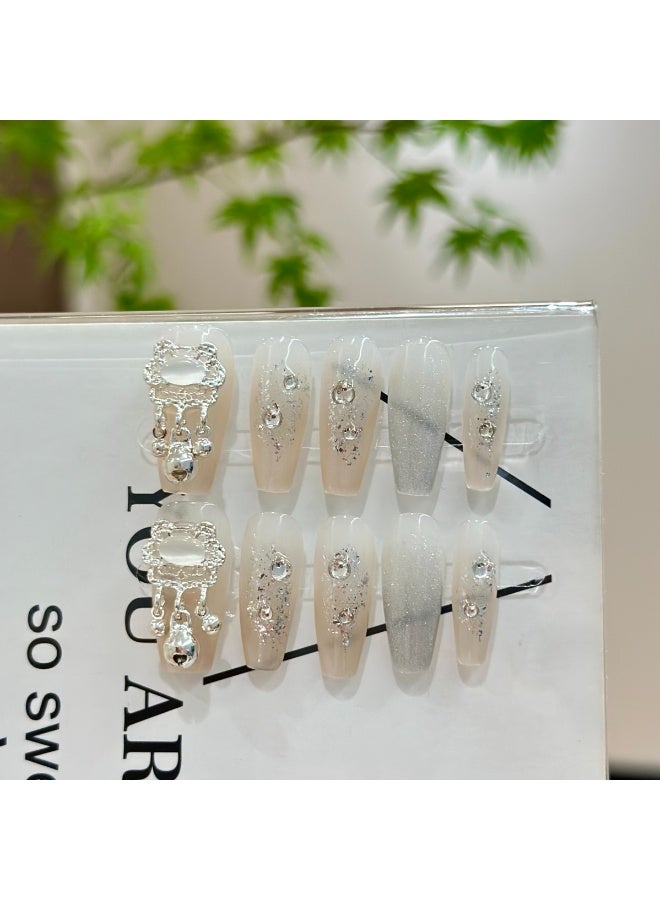 Generic [10PCS Handmade Press-On Nails] 3D Gel Design | No UV Needed | Velvet Gift Box | Wear Anywhere  - Image 2