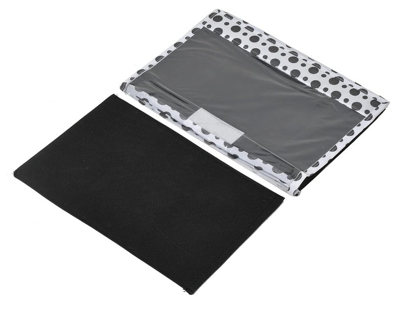 Kuber Industries Kuber Industries Dot Printed Foldable NonWoven 3 Pieces Storage BoxBin For Books Towels Magazines DVDs More With Tranasparent Lid Set of 3 Black 44KM0428  - Image 5