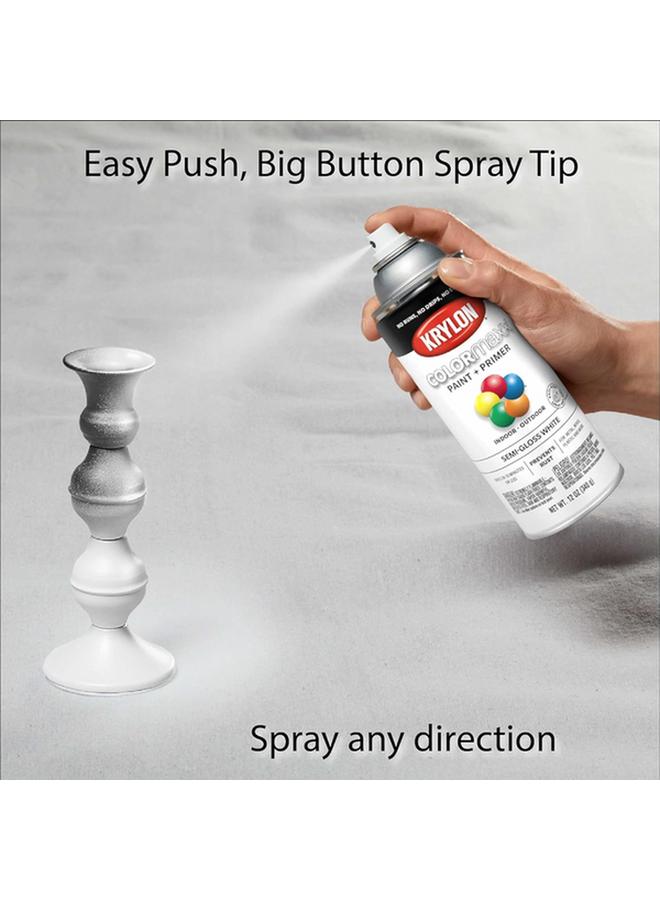 KRYLON Colormaxx Indoor and Outdoor Spray Paint and Primer Semi-Gloss White 12oz K05580007 - Image 3